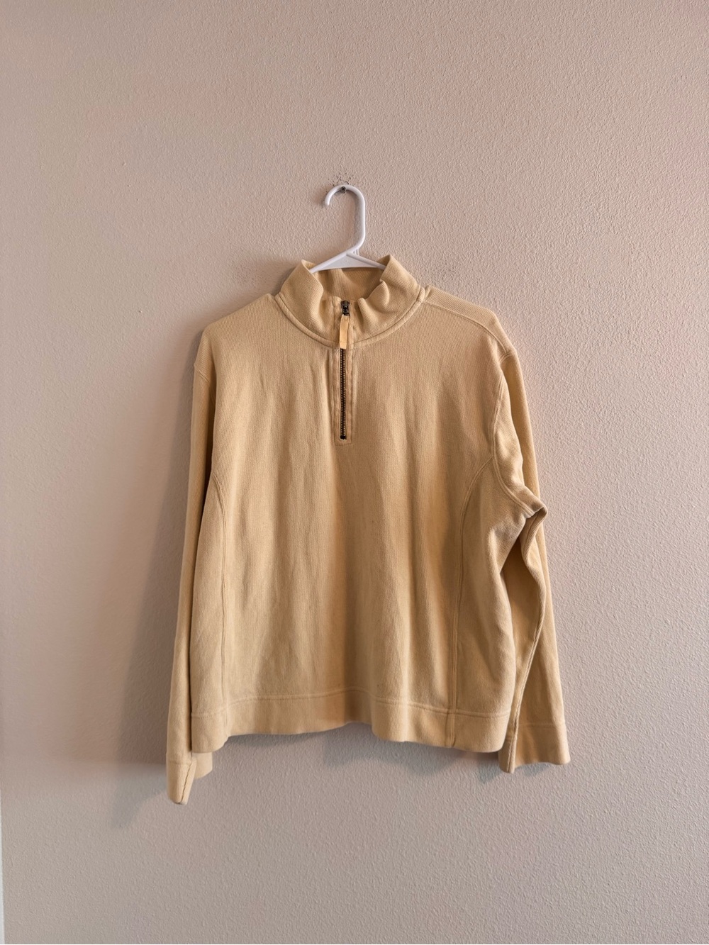 Eddie Bauer Half-Zip Sweater in Light Beige